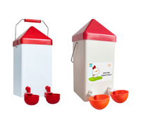 Poultry Equipment Automatic Drinkers Chicken Waterer 1 Gallon Chicken Buckets with Double Drinker Cups Set LM-111 LM-112