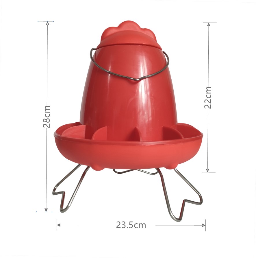 1.5kg Hanging Chicken Feeders with Legs Plastic Poultry Feeding Bucket with Stand Chicken Coop Automatic Feeding Devices LM-79