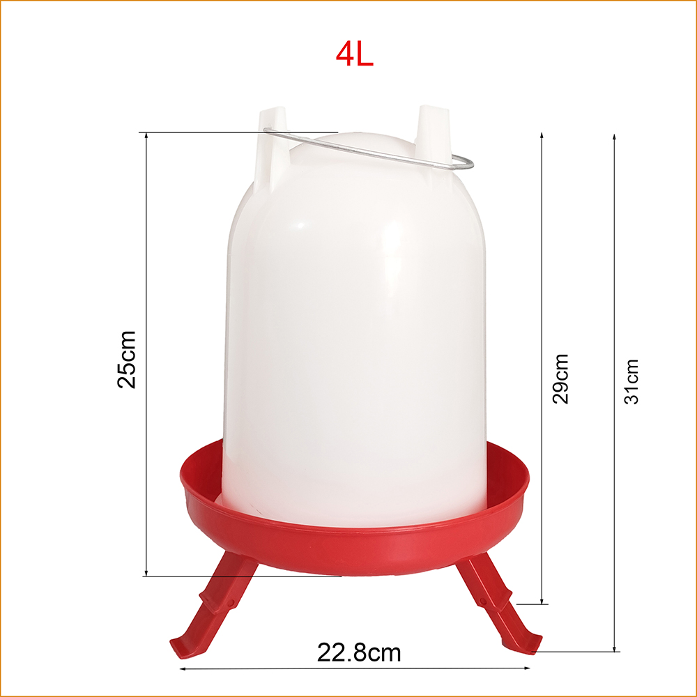3kg 5kg 8kg Poultry Feeding Bucket Chicken Coop Automatic Feeding Devices 4L 8L Handle Carried Chicken Drinker Barrel Water Bucket with Legs Chicken Drinker And Feeder