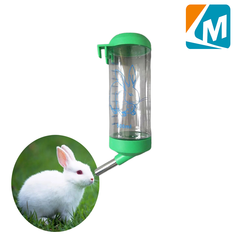 Pet Water Bottle Rabbit Hang Water Drinking Bottle No Drip Small Pet Fountain Automatic Water Feeder Watering System for Rabbit LMR-21